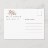 Navy Copper Geometrische Waterverf Bloemenbruiloft Uitnodiging Briefkaart (Achterkant)