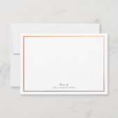 Navy Copper Winter Trees Avenue Wedding RSVP Kaart (Achterkant)