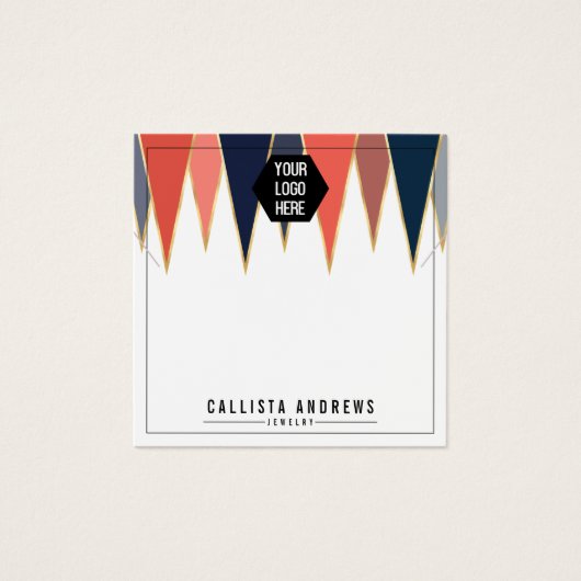 Navy Coral Triangle Geo Logo Display Kaart (Voorkant)