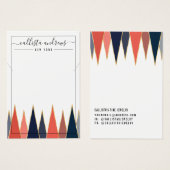 Navy Coral Triangles Geo Ketting Display Kaart (Voorkant /achterkant)