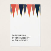 Navy Coral Triangles Geo Ketting Display Kaart (Achterkant)