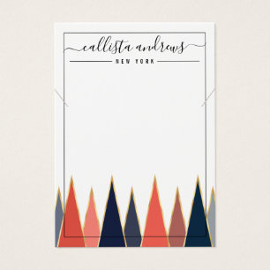 Navy Coral Triangles Geo Ketting Display Kaart