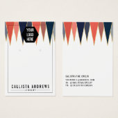 Navy Coral Triangles Geo Logo Earring Display Kaar Visitekaartje (Voorkant /achterkant)