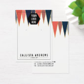 Navy Coral Triangles Geo Logo Earring Display Kaar Visitekaartje (Bureau)