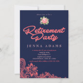 Navy & Coral, Uitnodigingen van de Pensioenpartij (Voorkant)