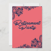 Navy & Coral, Uitnodigingen van de Pensioenpartij (Achterkant)