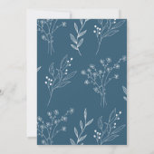 Navy Corner Floral Boho Bruiloft Zitkaarten Kaart (Achterkant)