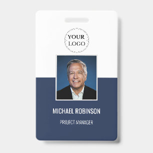 Navy Corporate Logo Medewerker Foto ID Beveiliging Badge