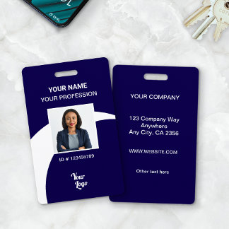 Navy Corporate Medewerker Foto ID Beveiligingsbadg Badge