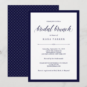 Navy Couture   Elegante bruidsbrunch Kaart