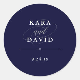 Navy Couture | Elegante bruiloft Ronde Sticker