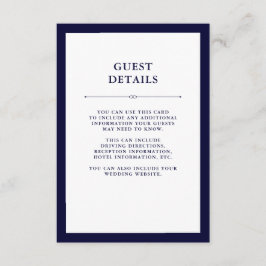 Navy Couture | Elegante gastgegevens Informatiekaartje
