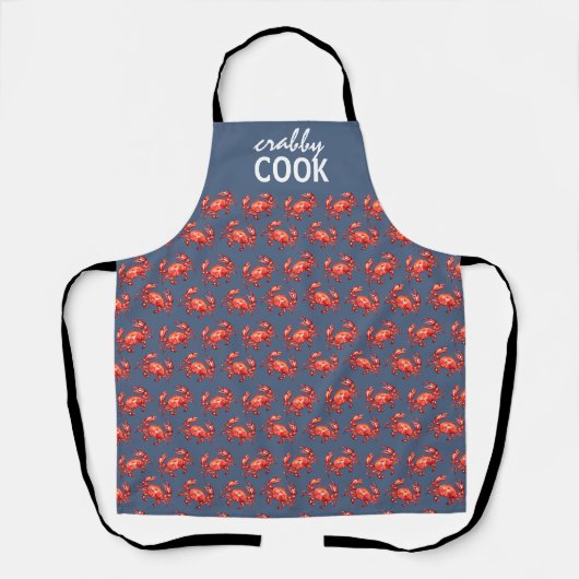 Navy Crabby Cook Crab Pattern Funny Schort (Voorkant)