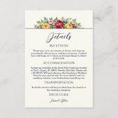 Navy Cream Bloemen Trouwdetails Behuizing Kaart (Voorkant)