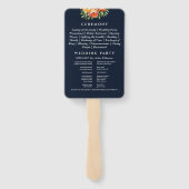 Navy Cream Ceremony Bloemen Trouwprogramma Handwaaier (Achterkant)