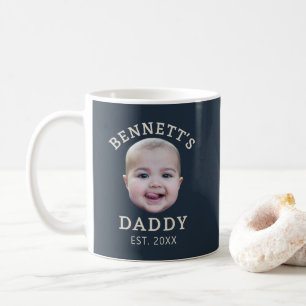 Navy Cream Custom Gezicht Foto Aandenken Vader Mok