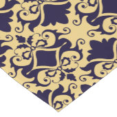 Navy Cream Damask Bows Korte Tafelloper (Hoek)