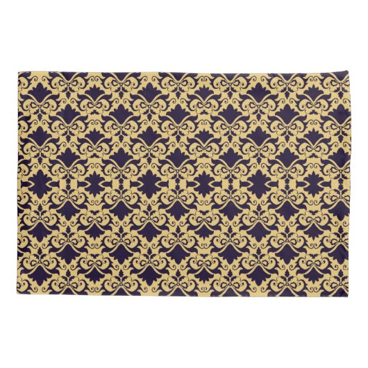 Navy Cream Damask Bows omkeerbaar Kussensloop (Achterkant)