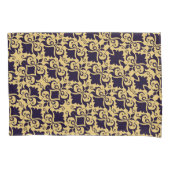 Navy Cream Damask Bows omkeerbaar Kussensloop (Voorkant)