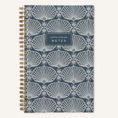 Navy & Cream | Deco Fans Personalized Notitieboek (Voorkant)
