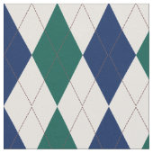 Navy, Cream en Forest Green Argyle Pattern Stof (Close Up)