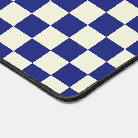 Navy & Cream Square Style Pattern Bureaumat (Hoek)