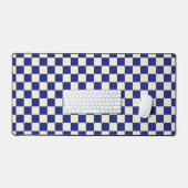 Navy & Cream Square Style Pattern Bureaumat (Keyboard & Muis)
