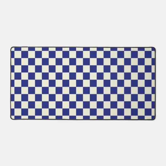 Navy & Cream Square Style Pattern Bureaumat (Voorkant)