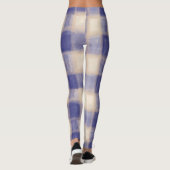 Navy cream tartan buffalo plaid waterverf rustiek leggings (Achterkant)