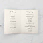 Navy & Crème Klassieke Schrift Streepjes Bruiloft Programma (Binnen)