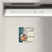 Navy / Creme Tree bruiloft aankondiging magneet (Insitu (Vaatwasser))