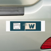 Navy/Creme Tree Bruiloft Water Flessenetiket Bumpersticker (Op auto)