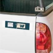 Navy/Creme Tree Bruiloft Water Flessenetiket Bumpersticker (Op Truck)