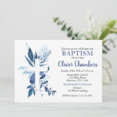 Navy Cross Rustic Boy Baptism Kaart (Staand voorkant)