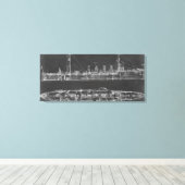 Navy Cruiser Blueprint Canvas Afdruk (Insitu (Houten vloer))