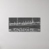 Navy Cruiser Blueprint Canvas Afdruk (Voorkant)