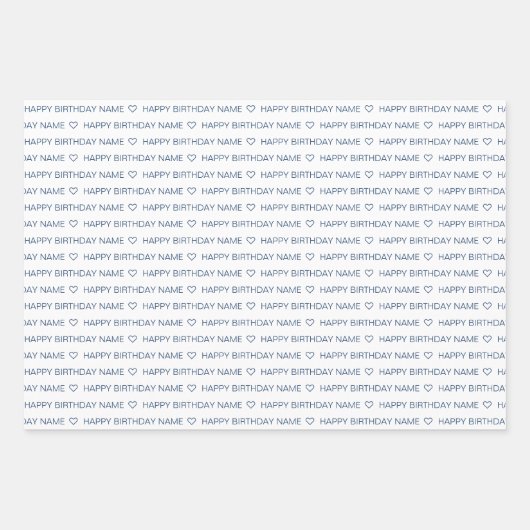 Navy Custom Gelukkige Verjaardag Met Liefde Inpakpapier Vel (Voorkant 2)