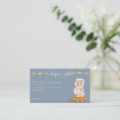 Navy Custom Lamb Sheep Baby shower Luier Raffle Informatiekaartje (Staand voorkant)