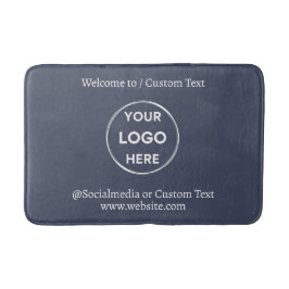 Navy Custom Logo Text Modern minimalist Business Badmat