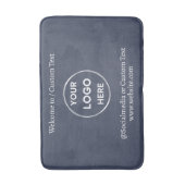 Navy Custom Logo Text Modern minimalist Business Badmat (Voorkant Verticaal)