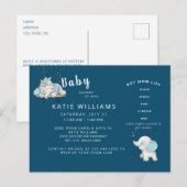 Navy Cute Funny Boy Ma Life Baby shower van Mail Aankondigingskaart (Voorkant / Achterkant)