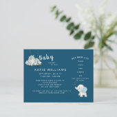 Navy Cute Funny Boy Ma Life Baby shower van Mail Aankondigingskaart (Staand voorkant)