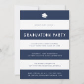 Navy | Cutout Stripe Gradupe Party Kaart (Voorkant)