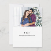 Navy D Blue & Pink Floral Save the Date Photo V2 (Achterkant)