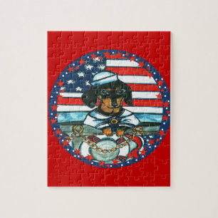 NAVY DACHSHUND LEGPUZZEL