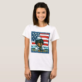 Navy Dachshund T-shirt (Voorkant volledig)