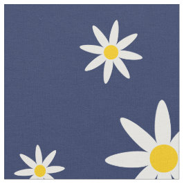 Navy Daisy Fabric Stof
