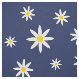 Navy Daisy Fabric Stof