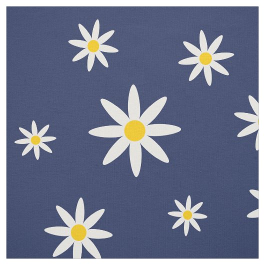 Navy Daisy Fabric Stof (Swatch)