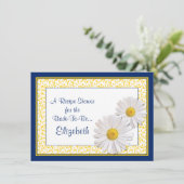 Navy Daisy Recipe Theme Bridal Shower Kaart (Staand voorkant)